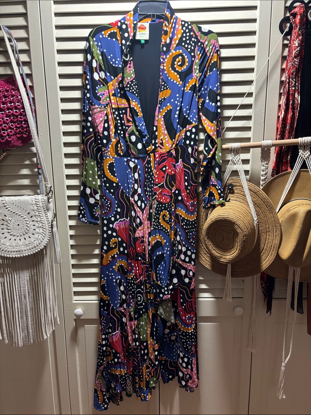 Multicolor Abstract Print Wrap Maxi Dress - FARM RIO
